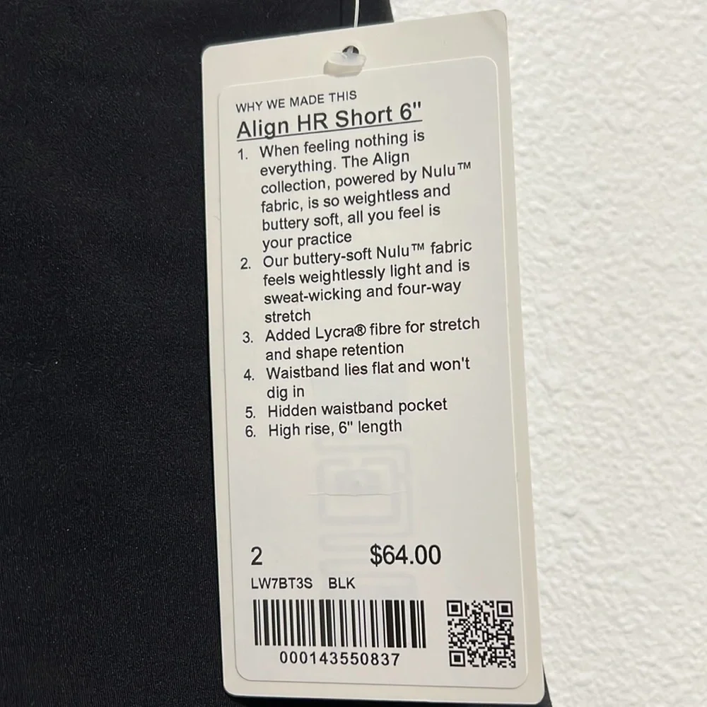 Lululemon Align 6” Black - Picture 2 of 5